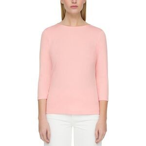 Lafayette 148 New York Womens Petite Carver T-Shirt, Pink